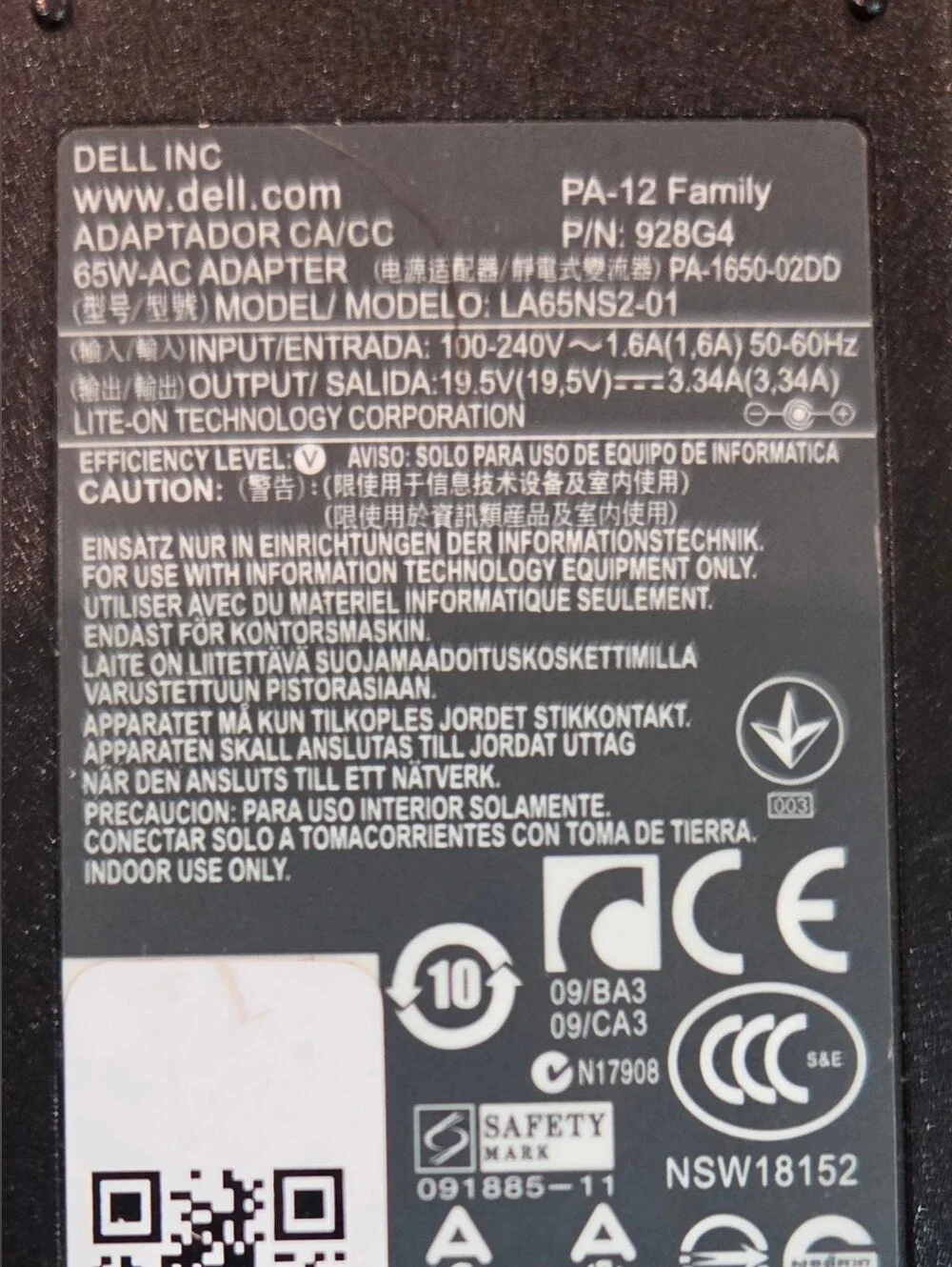 Lot Of 5 Laptop Chargers HP & Dell AC Power Adapters, Used, Untested
